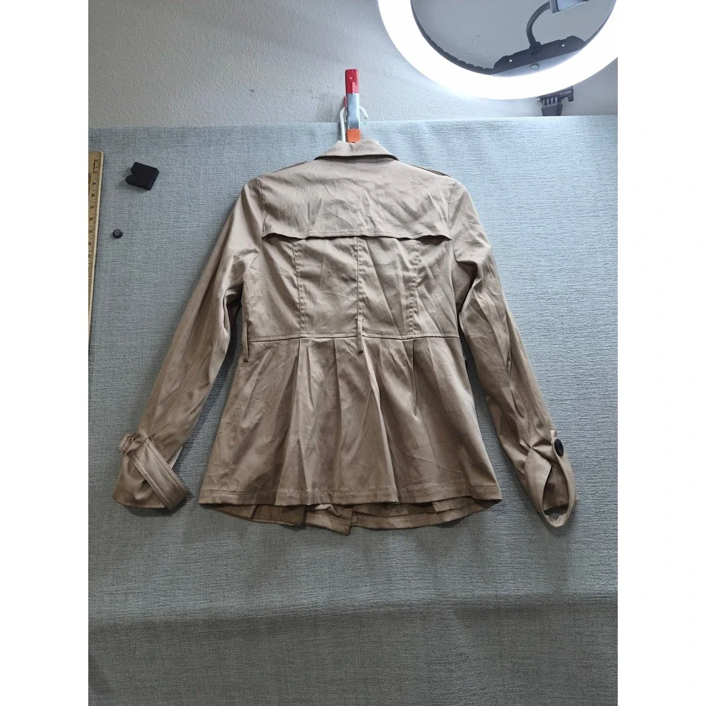 Twenty One Promod Trench Coat Womens Medium Brown Lined Winter Double Breasted